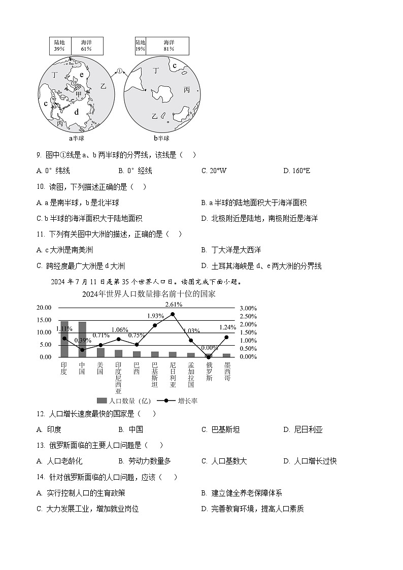 山东省聊城市茌平区多校2024-2025学年八年级下学期第一次月考地理试题（原卷版+解析版）第3页