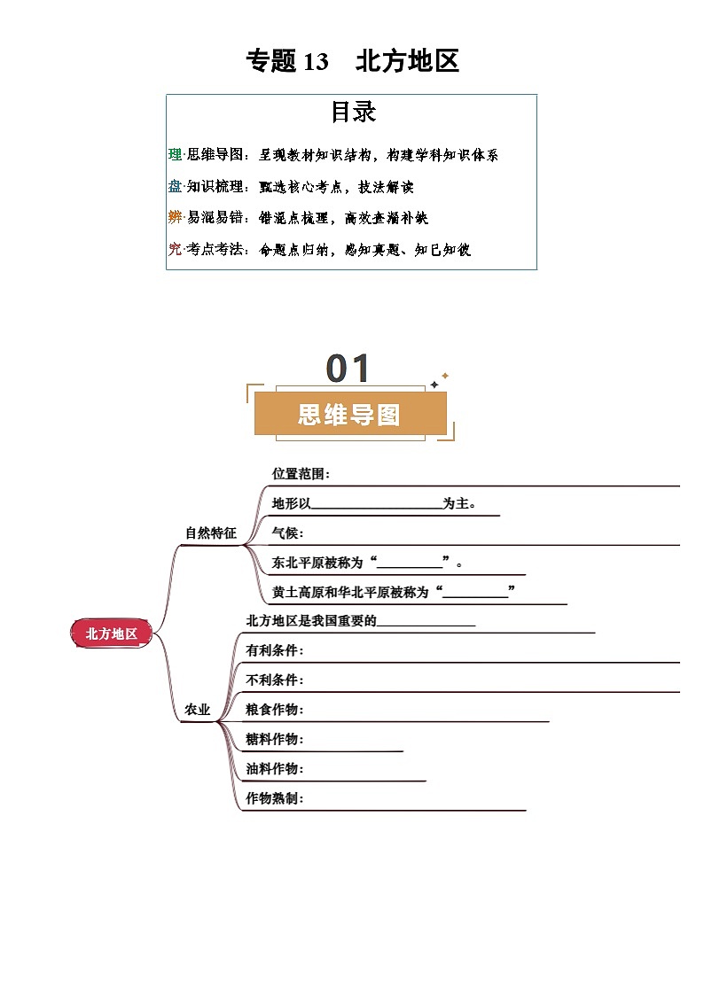 专题13  北方地区(挖空版)第1页