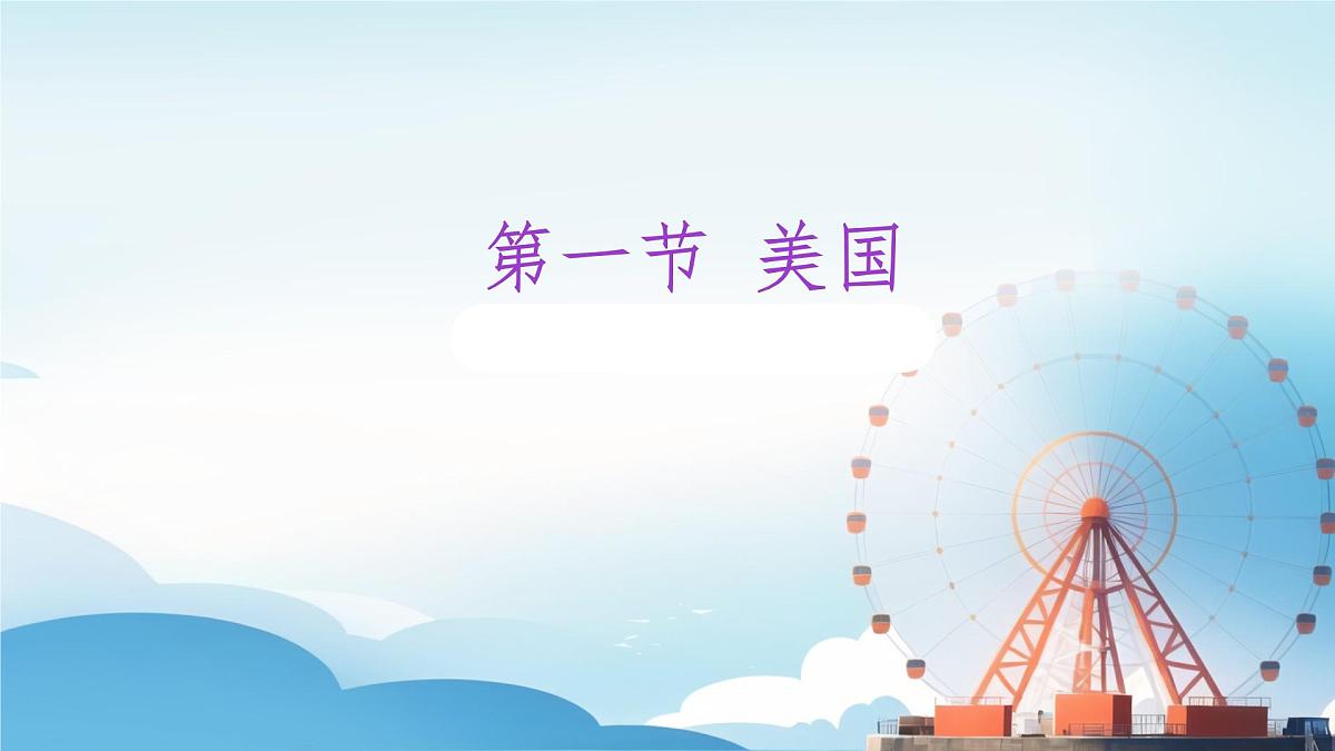 初中 地理 人教版（2024）七年级下册10.1 美国 课件第1页