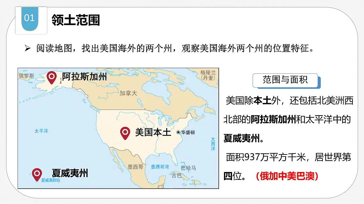 2024-2025学年晋教版地理七年级下册 7.1.1 认识美国课件第6页