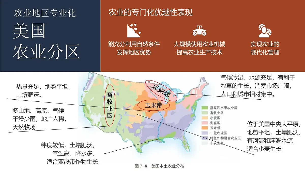 2024-2025学年晋教版地理七年级下册 7.1.2认识美国（生产活动与居民生活）课件第7页