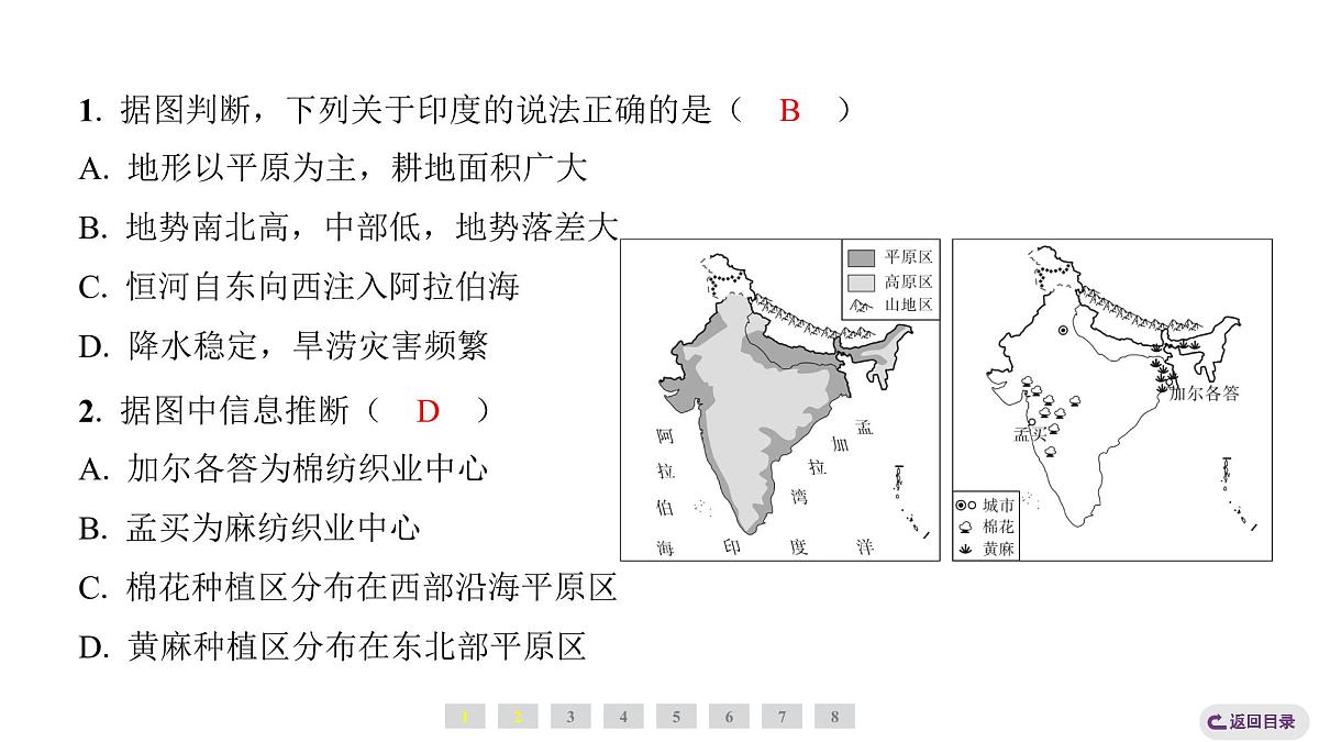 2024-2025学年晋教版地理七年级下册 7.4了解印度第2课时 生产活动 居民与生活复习课件第6页