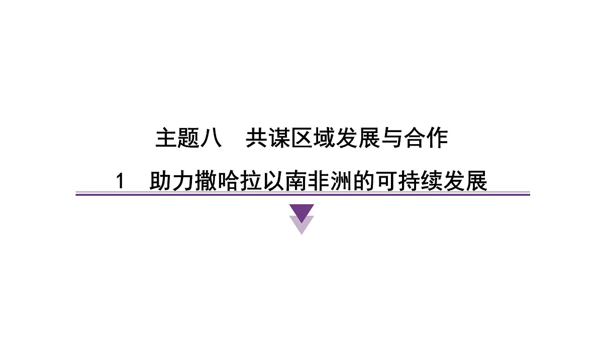 2024-2025学年晋教版地理七年级下册 8.1 助力撒哈拉以南非洲的可持续发展课件第1页