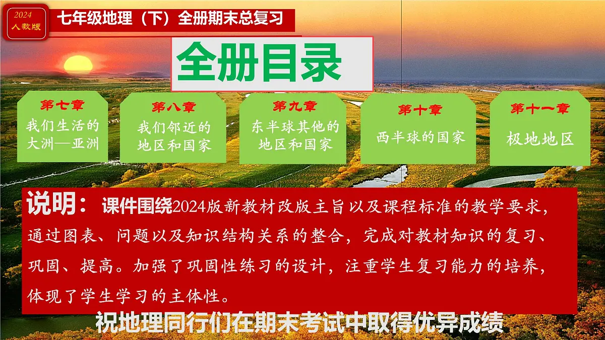 2024人教版七年级地理下册全册总复习课件第2页