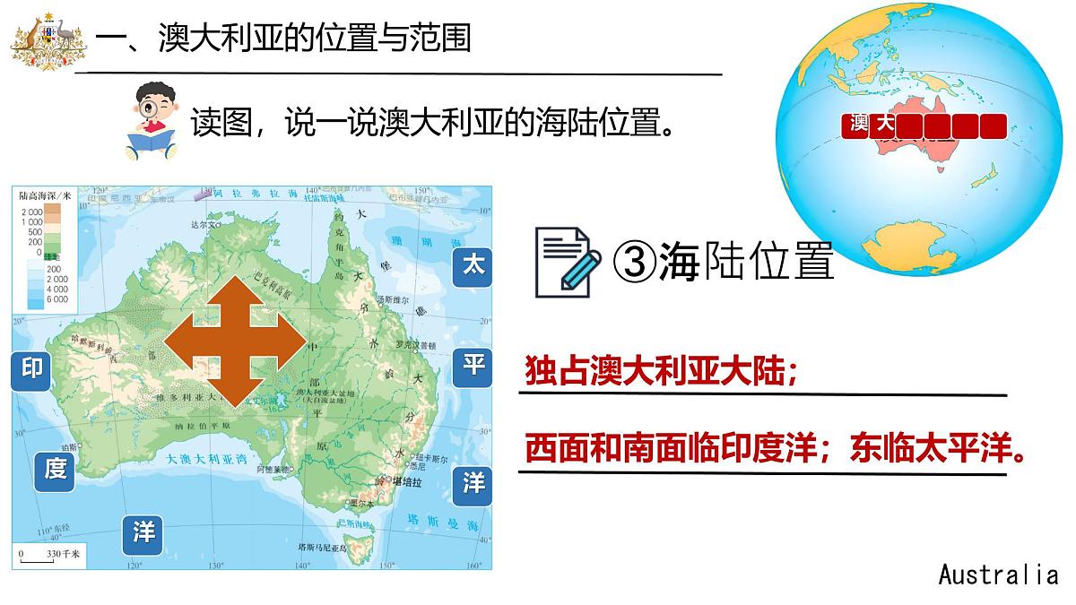 初中 地理 粤教粤人版（2024）七年级下册9.1 澳大利亚第一课时 课件第7页