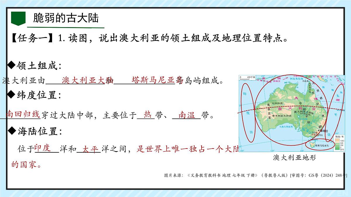 初中 地理 粤教粤人版（2024）七年级下册9.1 澳大利亚 课件第2页