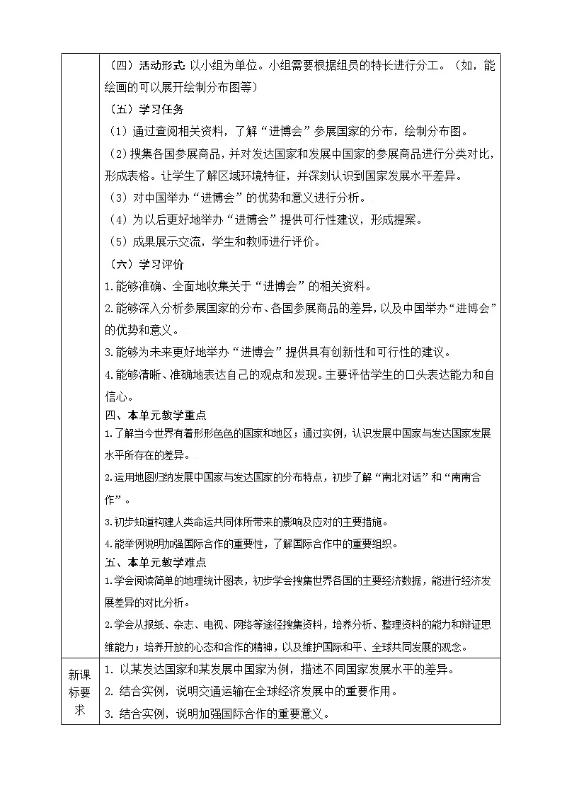 【新教材新课标】湘教版地理七上第六章世界的发展差异大单元整体教学设计.doc第2页