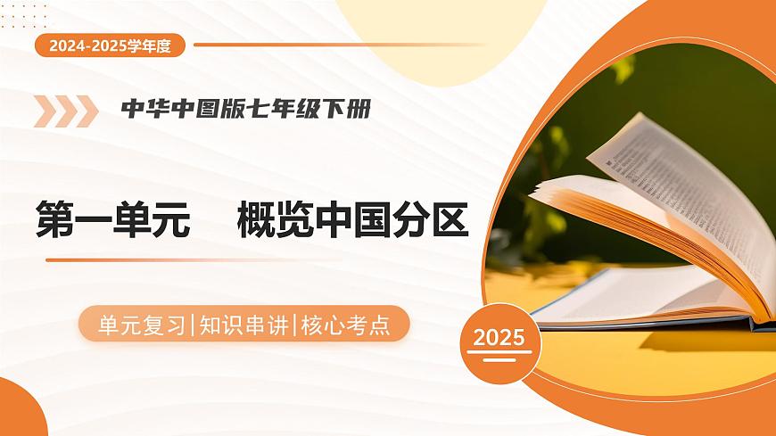 第一单元+概览中国分区 2025学年七年级地理下学期期末考点大串讲中华中图版课件第1页