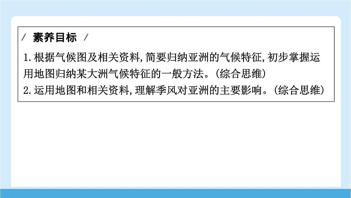 2024-2025学年七年级地理下册（商务星球版2024）6.1 亚洲的自然环境特征 第二课时　气候的主要特征   课件第2页