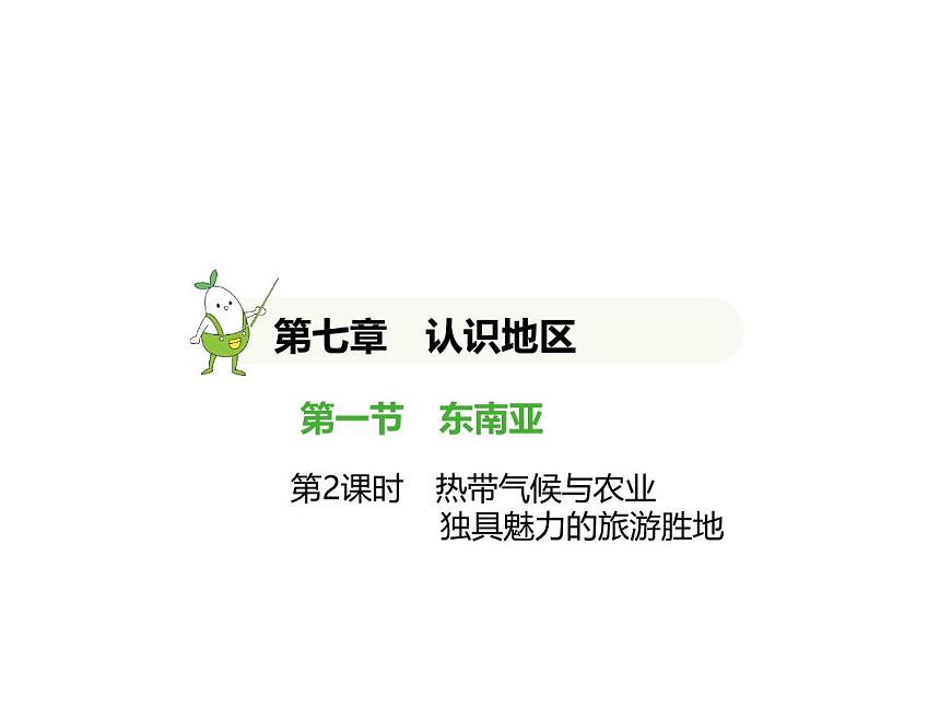 2024-2025学年七年级地理下册（商务星球版2024）7.1东南亚　热带气候与农业　独具魅力的旅游胜地习题课件第1页