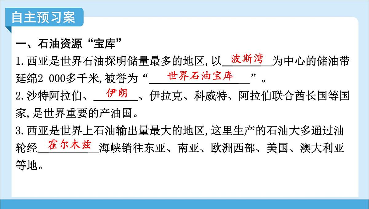 2024-2025学年七年级地理下册（商务星球版2024）7.2 西亚 第二课时　石油资源“宝库”　民族与宗教 课件第4页