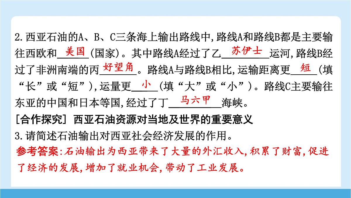 2024-2025学年七年级地理下册（商务星球版2024）7.2 西亚 第二课时　石油资源“宝库”　民族与宗教 课件第8页