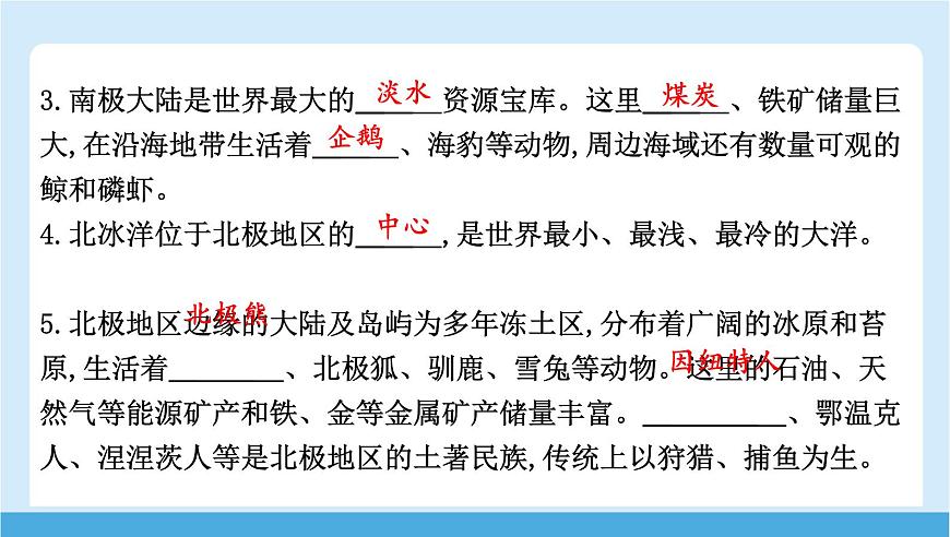 2024-2025学年七年级地理下册（商务星球版2024）7.5　南极地区和北极地区  课件第5页