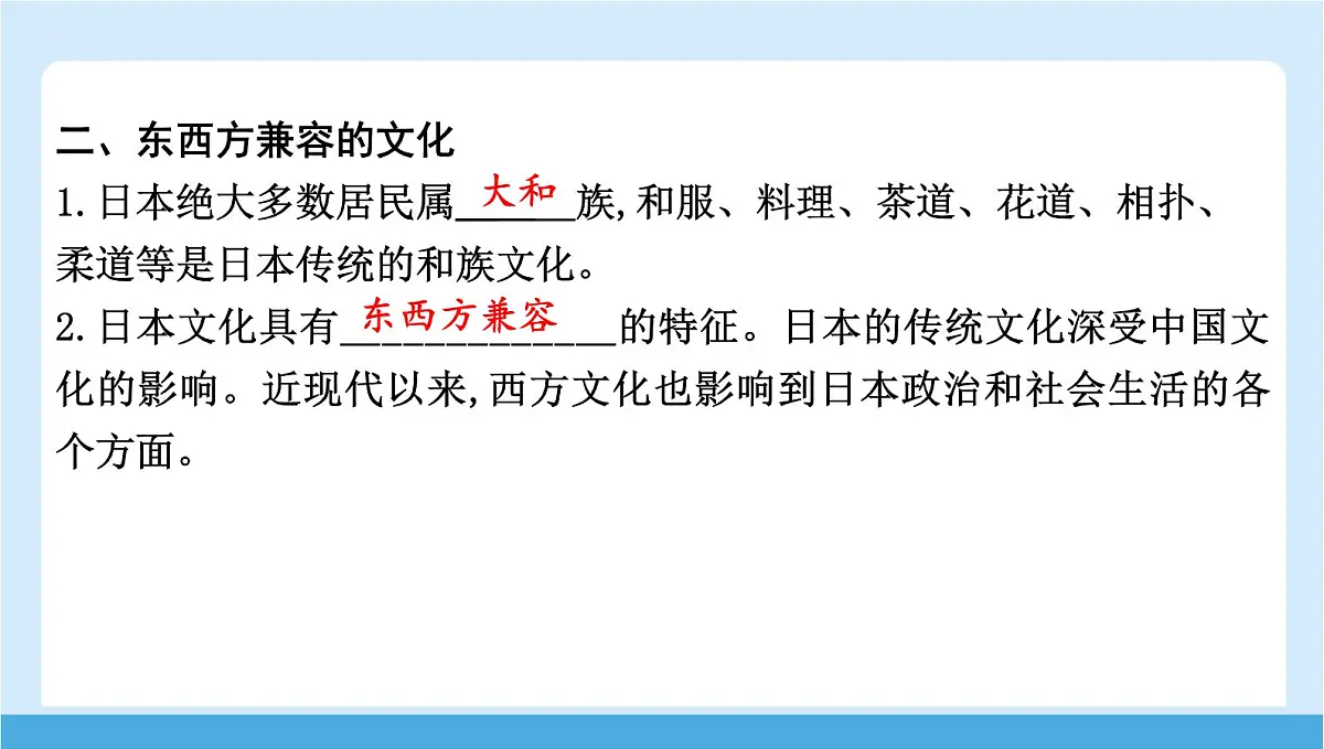 2024-2025学年七年级地理下册（商务星球版2024）8.1 日本 第二课时　经济贸易大国　东西方兼容的文化 课件第8页