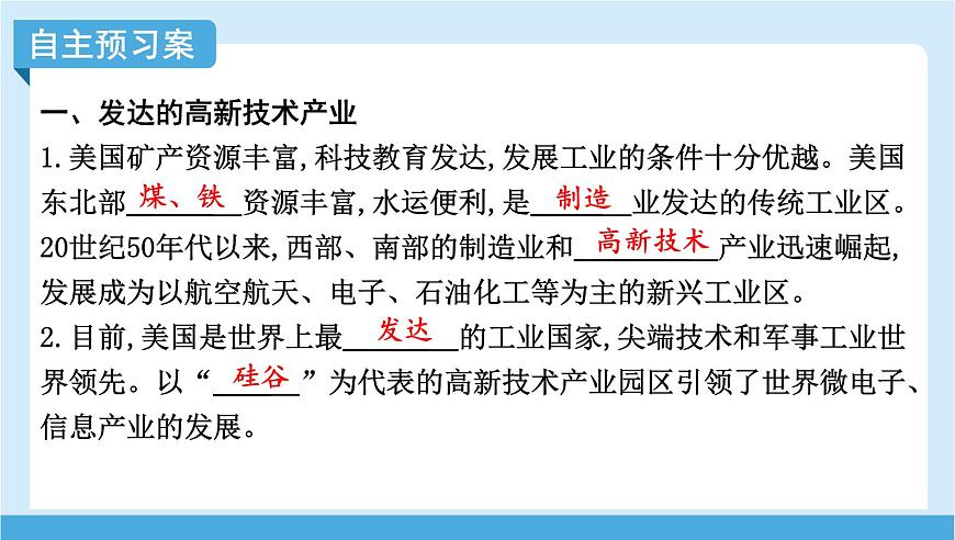 2024-2025学年七年级地理下册（商务星球版2024）8.5  美国 第二课时　发达的高新技术产业　人口与城市  课件第4页