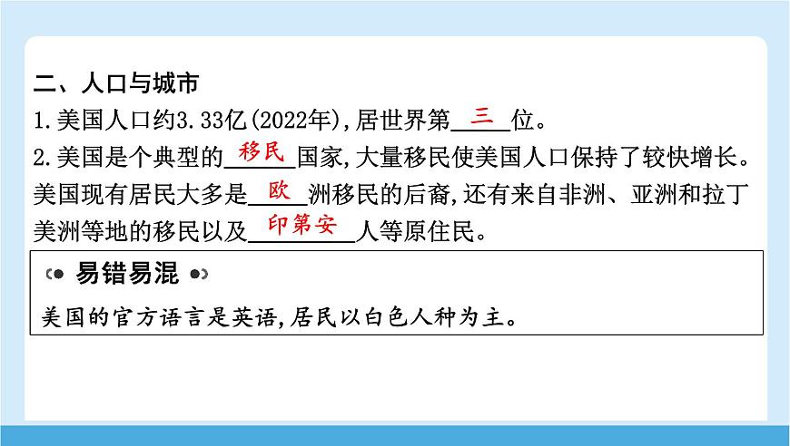 2024-2025学年七年级地理下册（商务星球版2024）8.5  美国 第二课时　发达的高新技术产业　人口与城市  课件第5页