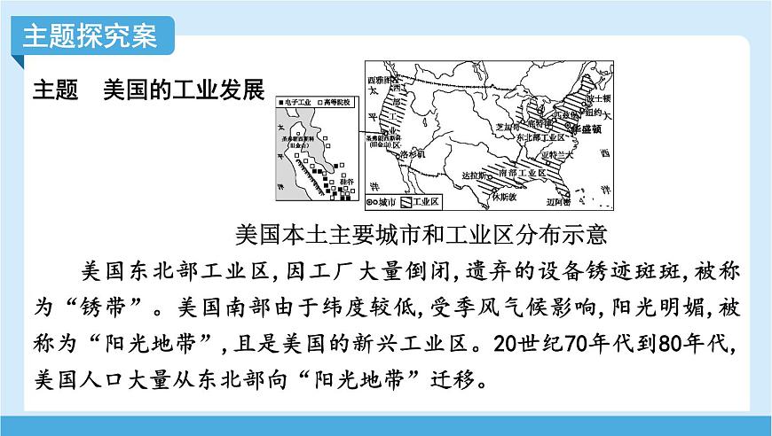2024-2025学年七年级地理下册（商务星球版2024）8.5  美国 第二课时　发达的高新技术产业　人口与城市  课件第7页