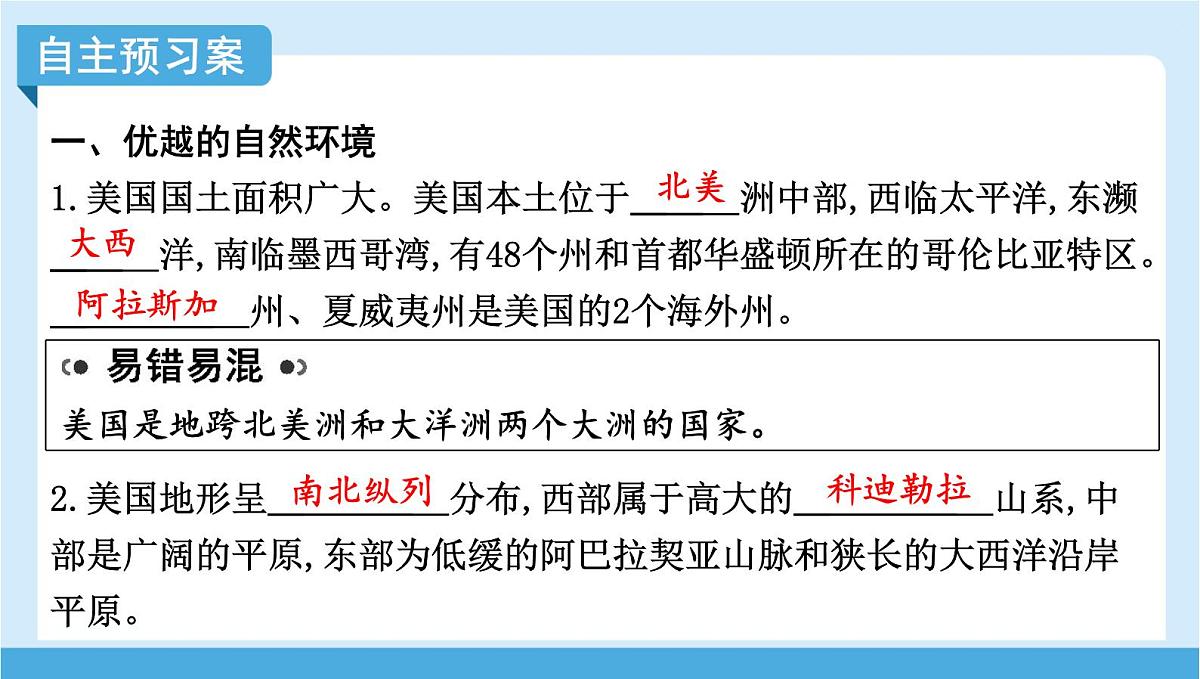 2024-2025学年七年级地理下册（商务星球版2024）8.5 美国 第一课时　优越的自然环境　现代化的农业  课件第4页