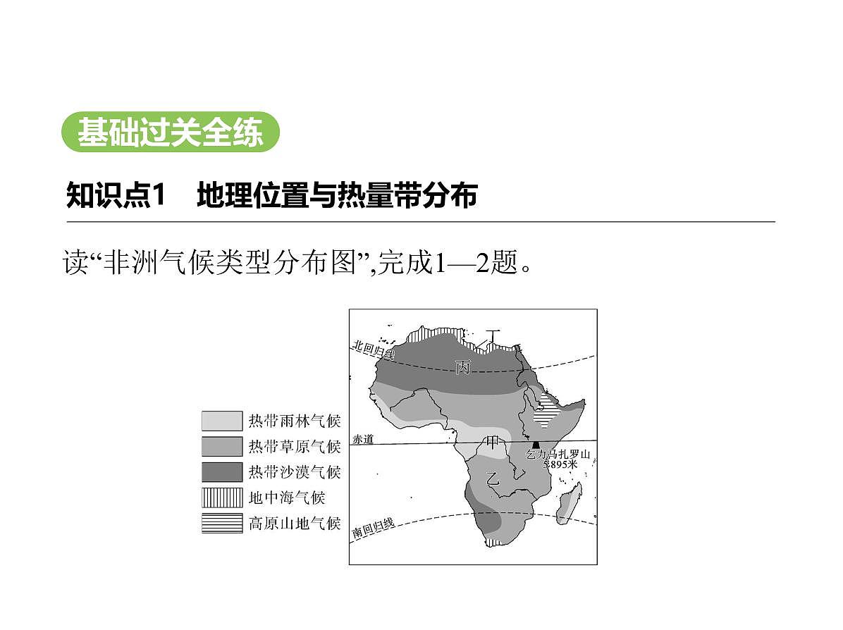 2024-2025学年七年级地理下册（商务星球版2024）第六章主题学习　探究大洲地理位置与自然要素的关系习题课件第2页
