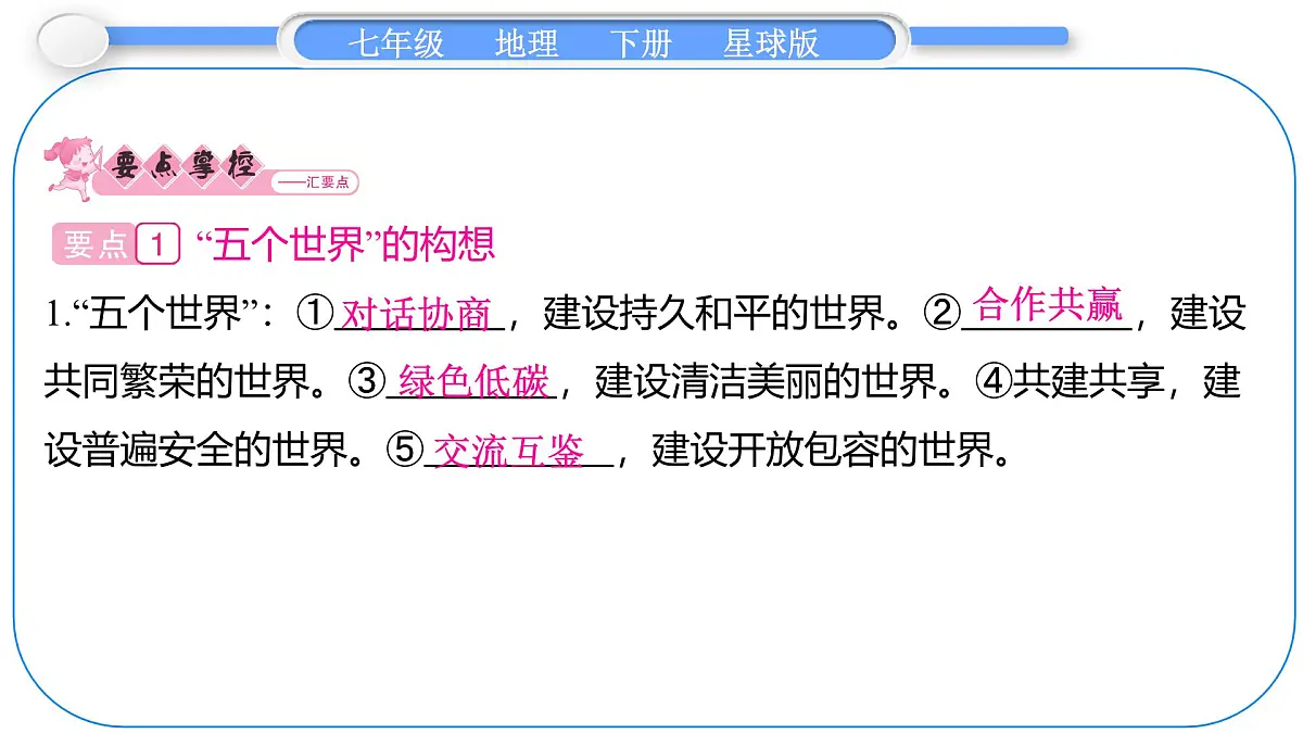2024-2025学年七年级地理下册（商务星球版2024）9.2 人类命运共同体的构建 课件第2页