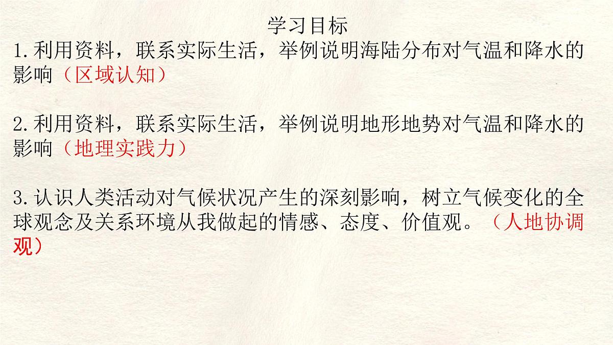 湘教版（2024年）地理七年级上册 5.3.2 影响气候的因素 课件第3页