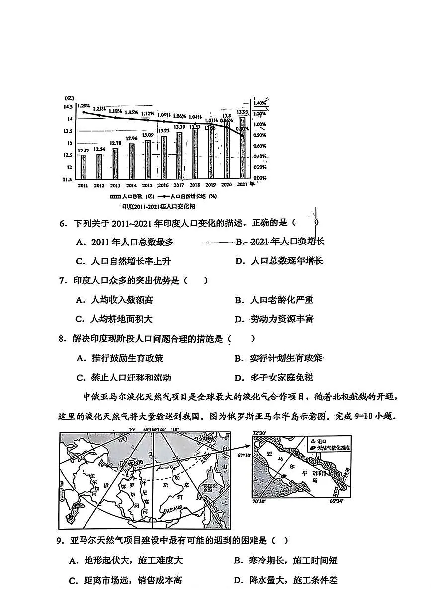 辽宁省大连市金普新区2024-2025学年七年级下学期期中考试地理试题第3页