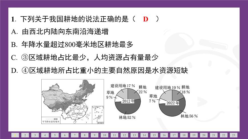 第三章 中国的自然资源 素能测评 课件-2025-2026学年八年级地理上学期人教版（2024）第3页