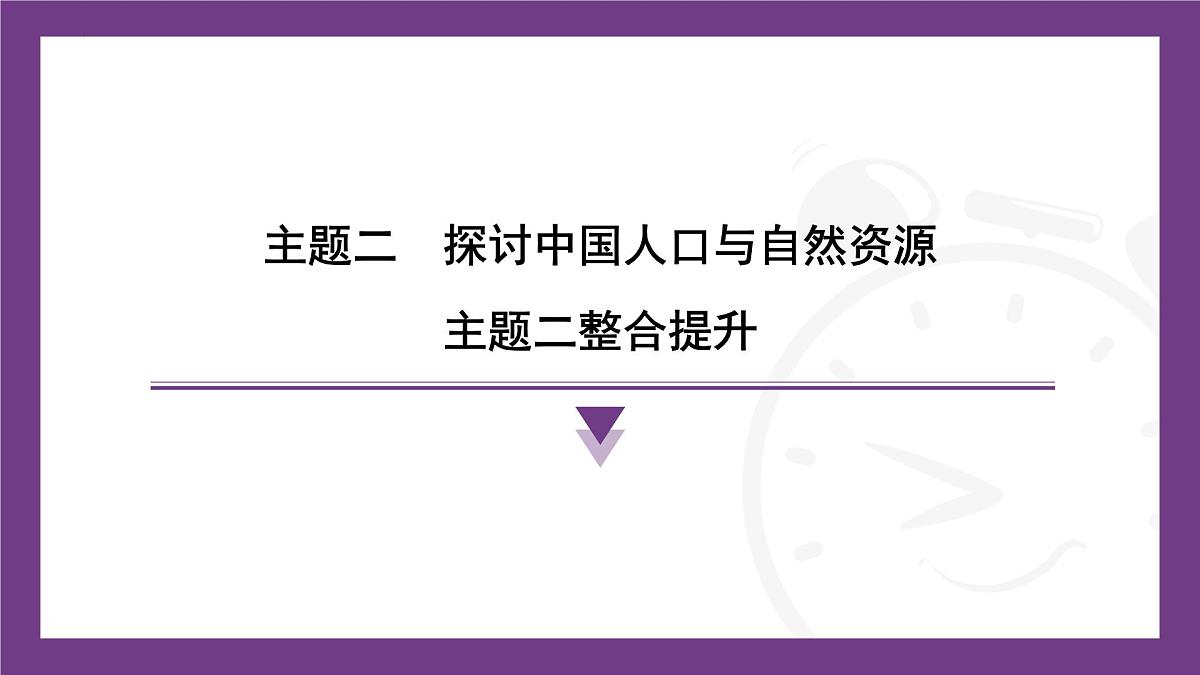 主题二　探讨中国人口与自然资源 整合提升 课件- 2025-2026学年地理晋教版八年级上册第1页