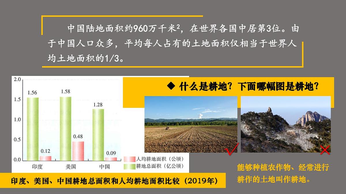 湘教版地理八年级上册3.2 中国的土地资源 课件第6页