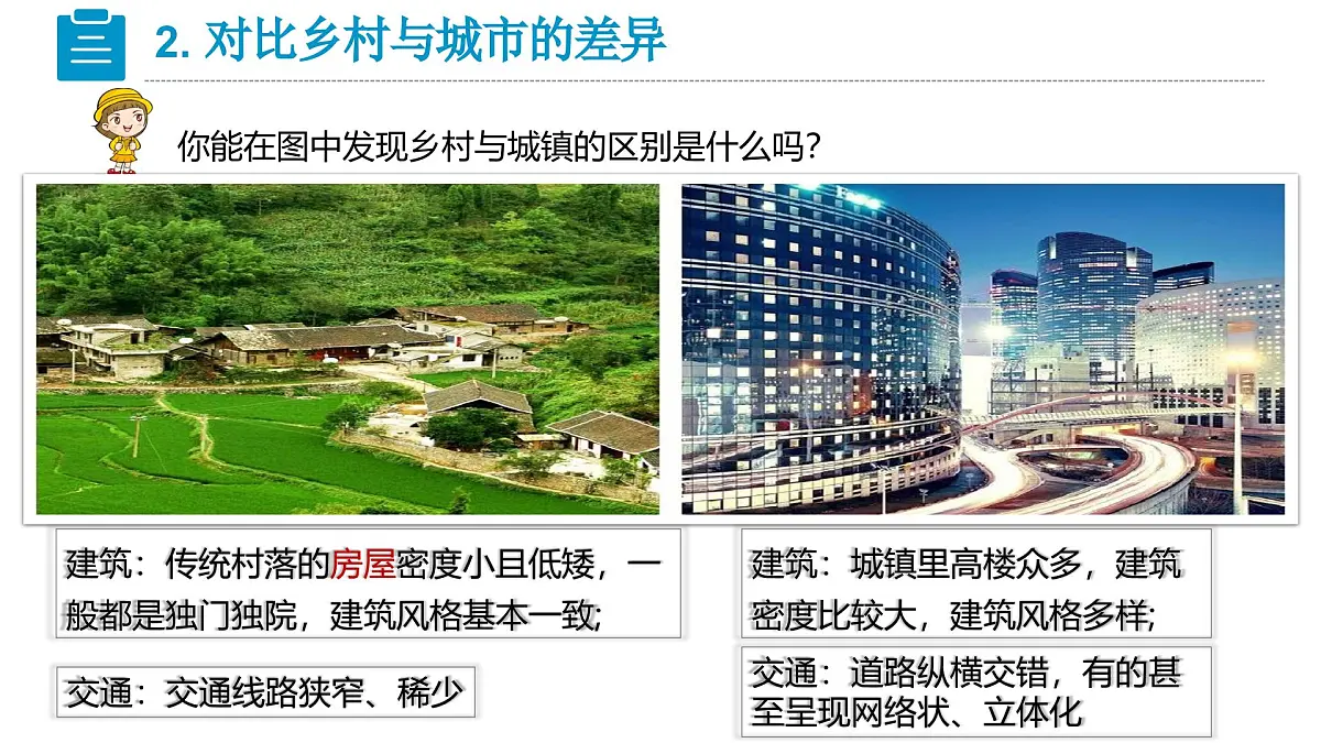 2025年人教七年级地理上册 第五章 第二节《城镇与乡村》 课件第8页