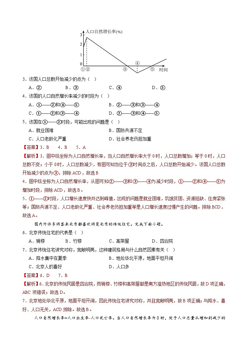 5.1 人口与聚落（分层练）（解析版）第2页