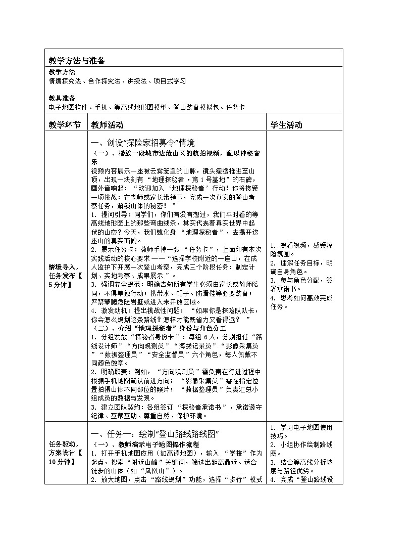 《第三章 地图与地理信息技术：素养提升 运用地理工具》教学设计（表格版）-2025-2026学年商务星球版（2024）地理七年级上册第2页