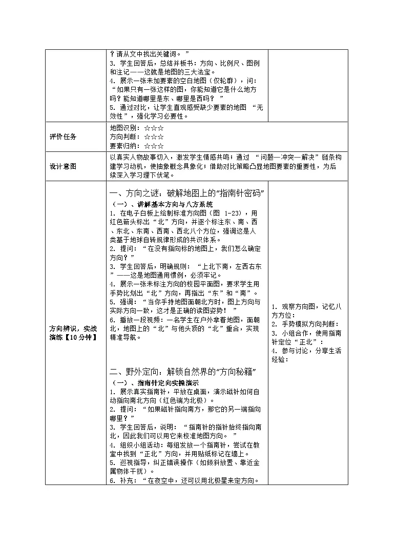 《第一章 让我们走进地理：2 我们怎样学地理》教学设计（表格版）-2025-2026学年湘教版（2024）地理七年级上册第3页