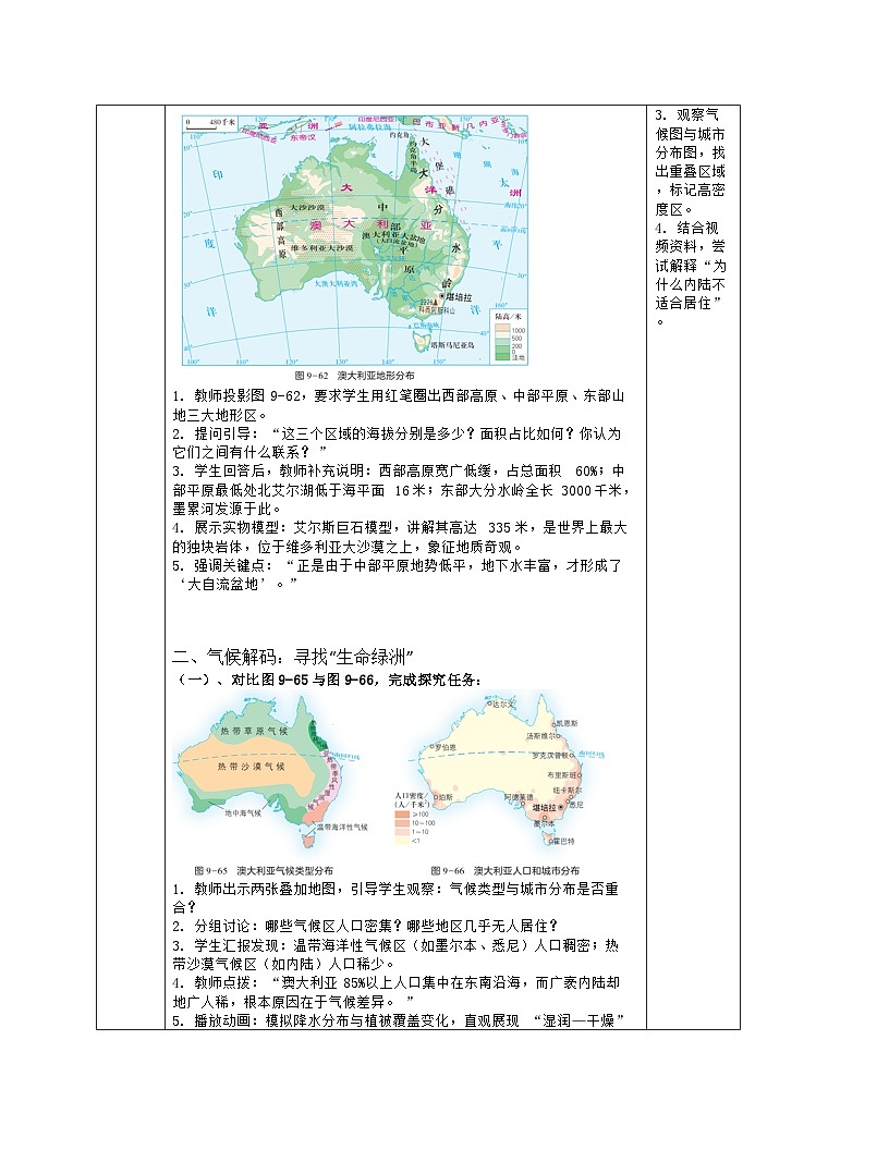 《第九章 走近国家：6 澳大利亚》教学设计（表格版）-2025-2026学年湘教版（2024）地理七年级下册第3页