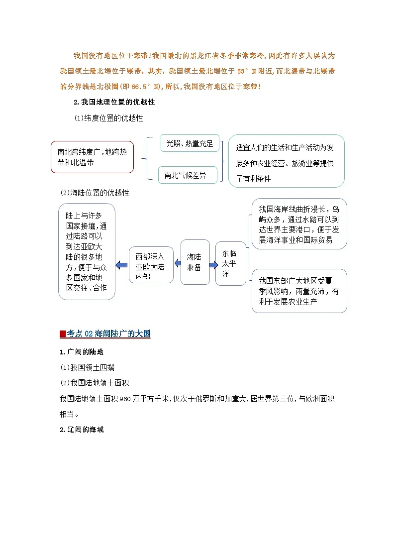 专题01 从世界看中国（word）2025-2026学年八年级上初中地理人教版2024期末复习学案知识点+习题（原卷版）第3页