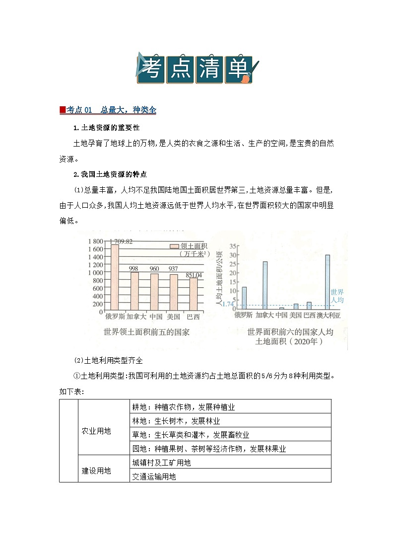 专题03 中国的自然资源（word）2025-2026学年八年级上人教版地理2024期末复习学案知识清单+习题（解析版）第3页