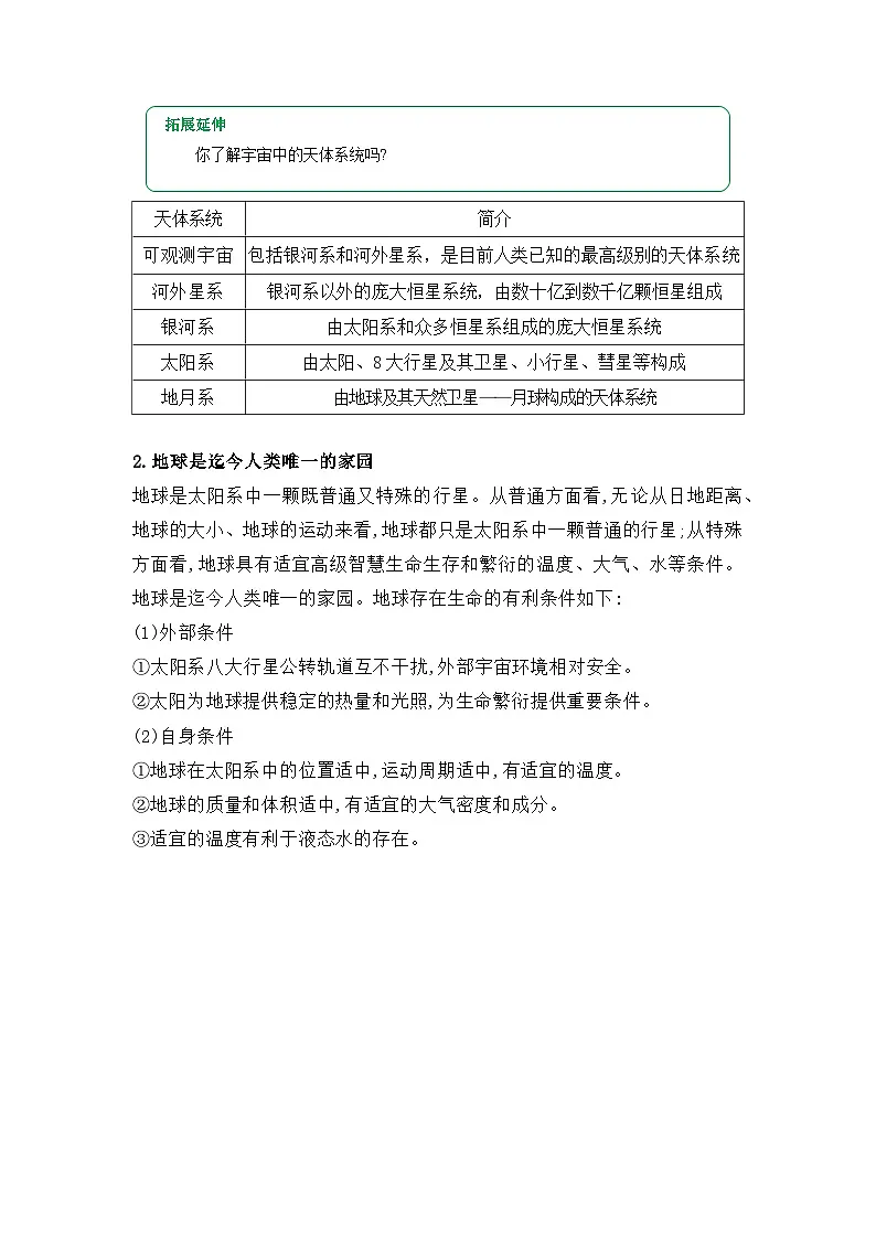 专题01 地球（word）2025-2026学年七年级上初中地理人教版2024期末复习学案知识点+习题（原卷版）第3页