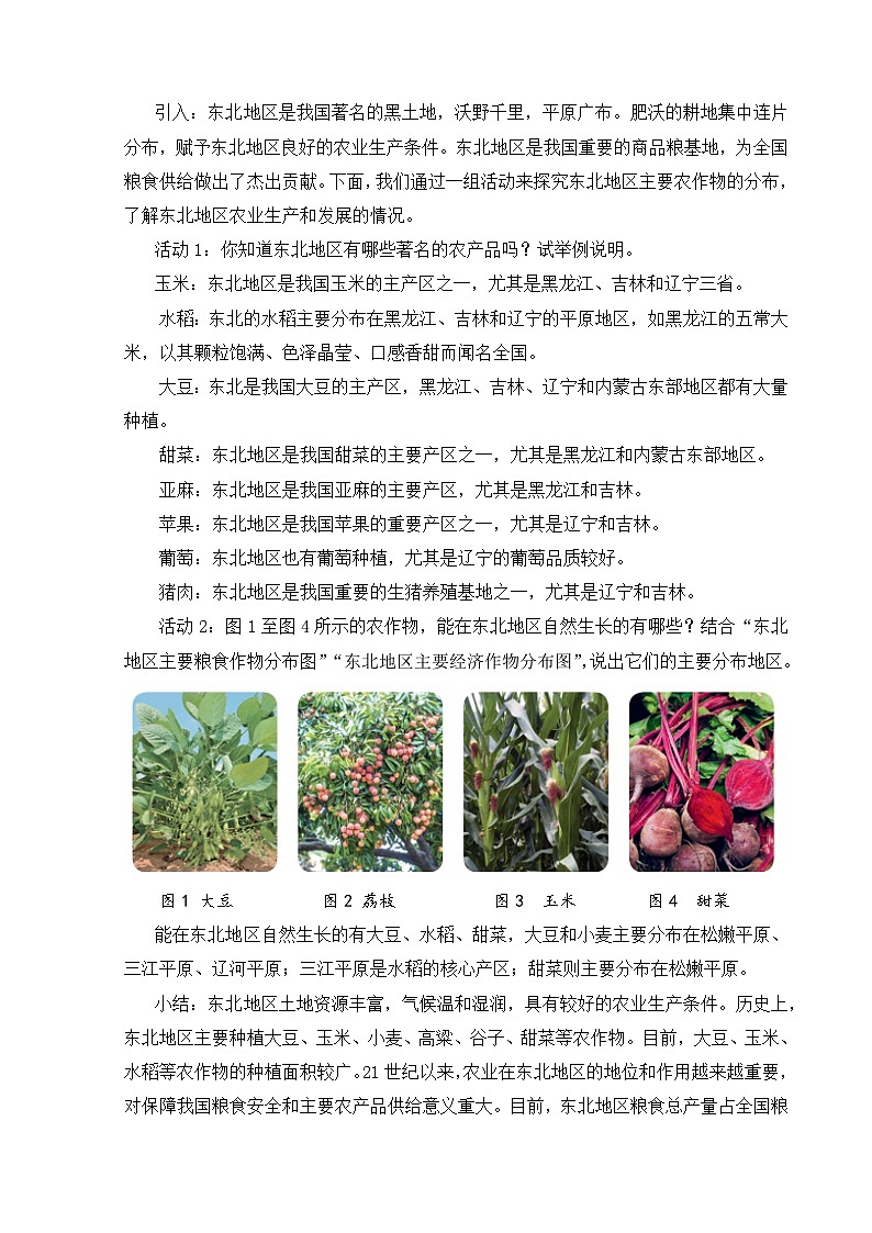 【湘教新版】八年级下册 第六章 第三节《东北地区的产业布局》教学设计第2页