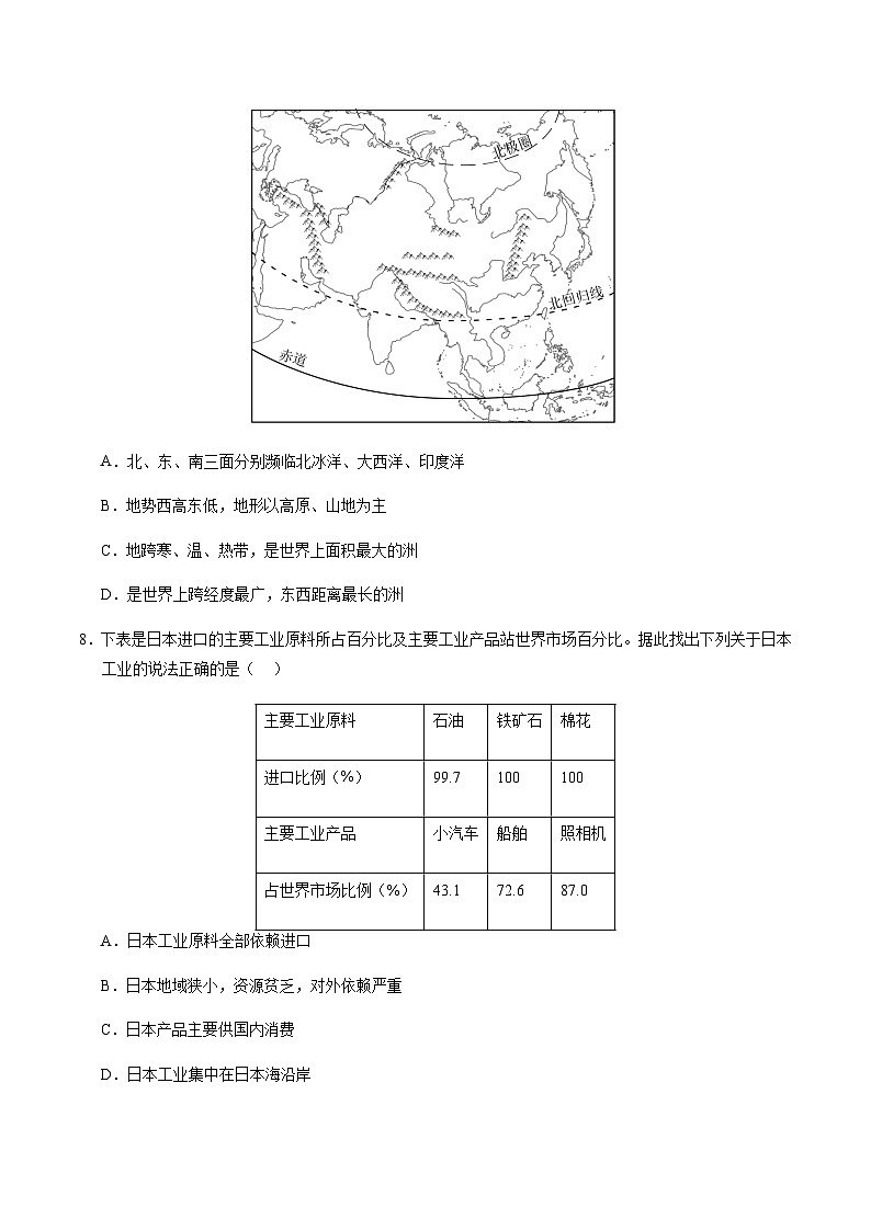 2024年中考地理（黑龙江）第一次模拟考试（含答案）第3页