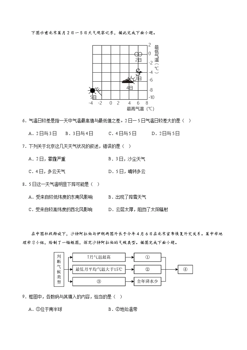 2024年中考地理（湖南省）第一次模拟考试（含答案）第3页