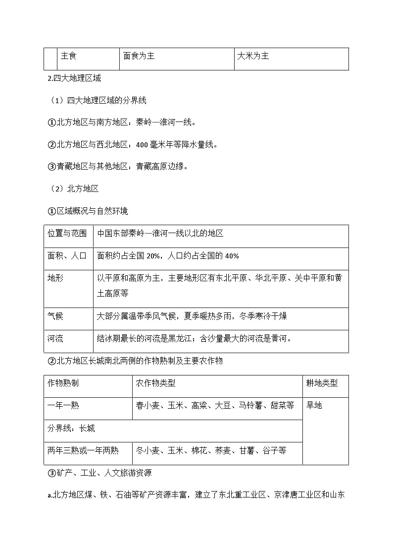 2025年中考地理考前速记——中国区域地理学案第2页