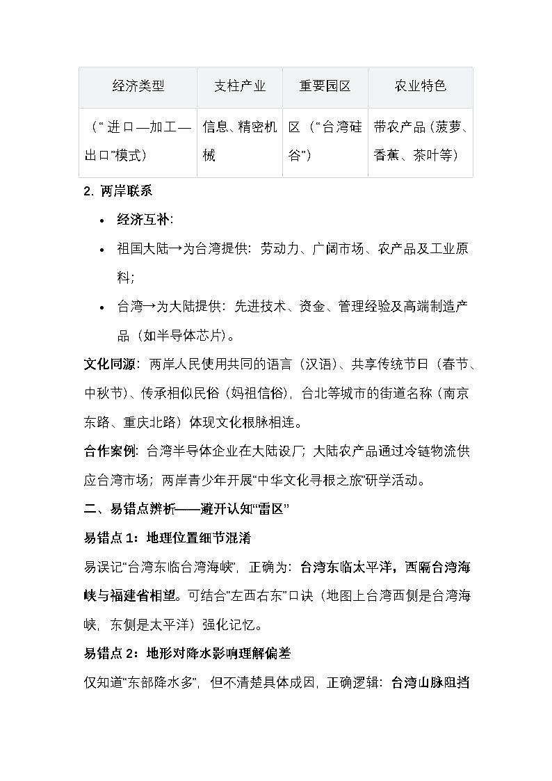 第八章 第四节 祖国的神圣领土——台湾省知识复盘第3页