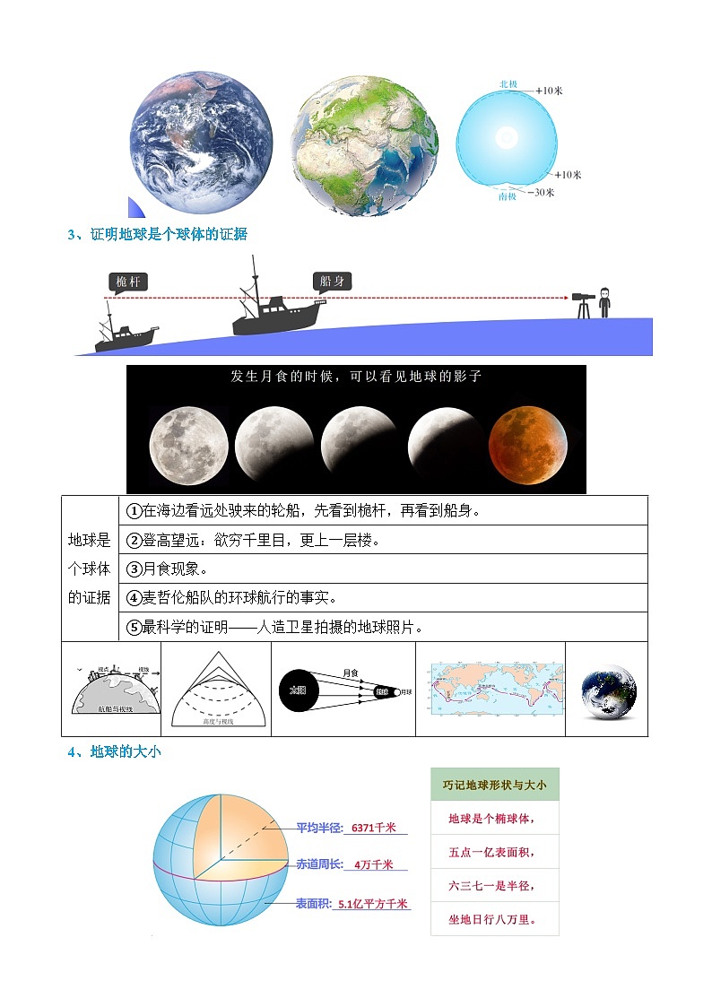 中考地理一轮复习01 地球和地球仪（讲义）第2页