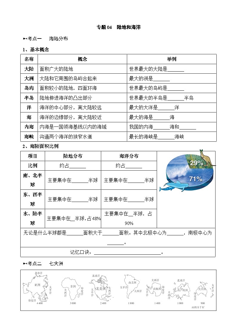 中考地理一轮复习02 世界地理概况专项练习含答案第1页