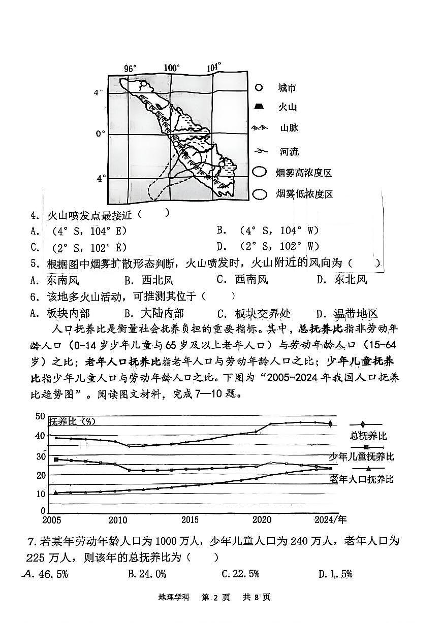 辽宁省沈阳市虹桥中学2025-2026学年第一学期七年级地理期末试卷（含答案）第2页