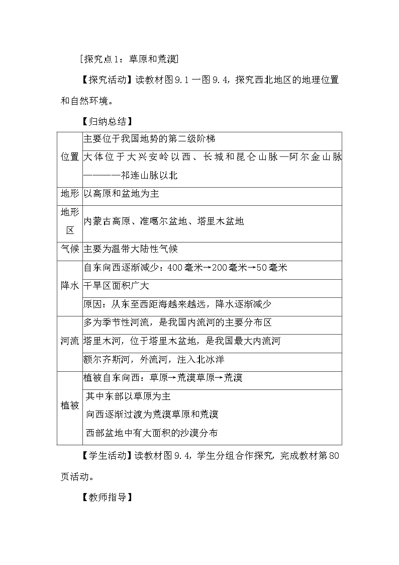 9.1 自然特征与农业 教案2025-2026学年度人教版地理八年级下册第2页