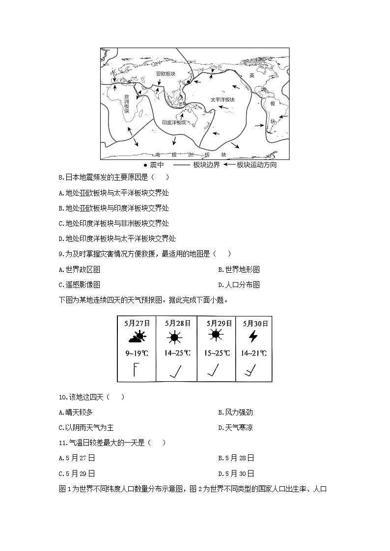 2024-2025学年广西玉林市玉州区七年级上学期期末检测地理试卷（学生版）第3页
