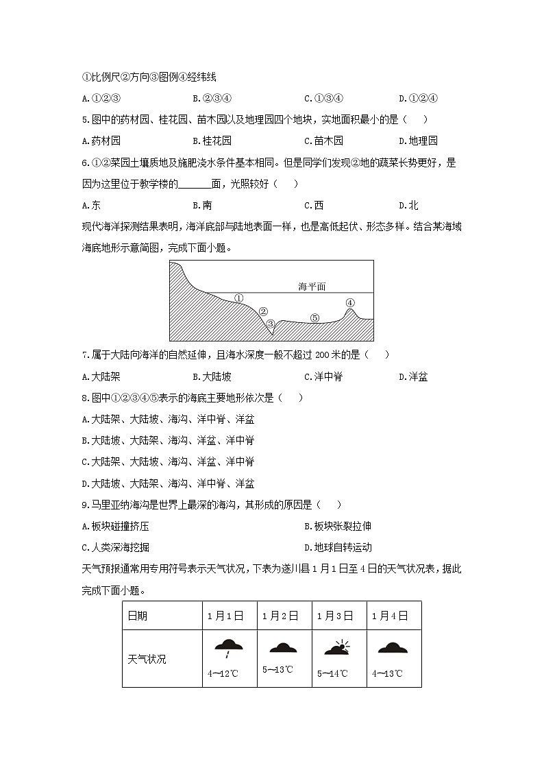 2024-2025学年江西省吉安市遂川县七年级上学期期末地理试卷（学生版）第2页