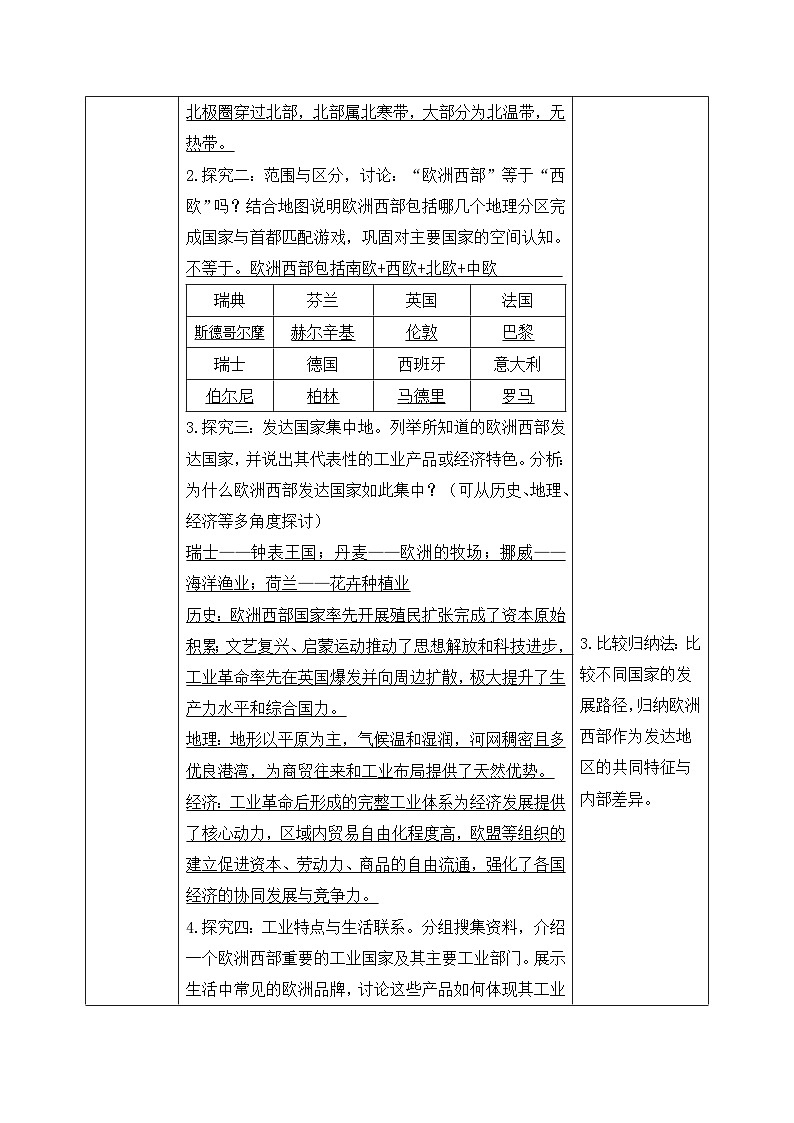 9.2.1欧洲西部【导学案】（第1课时——发达国家集中的地区）教师版——新教材人教版初一地理下册第3页