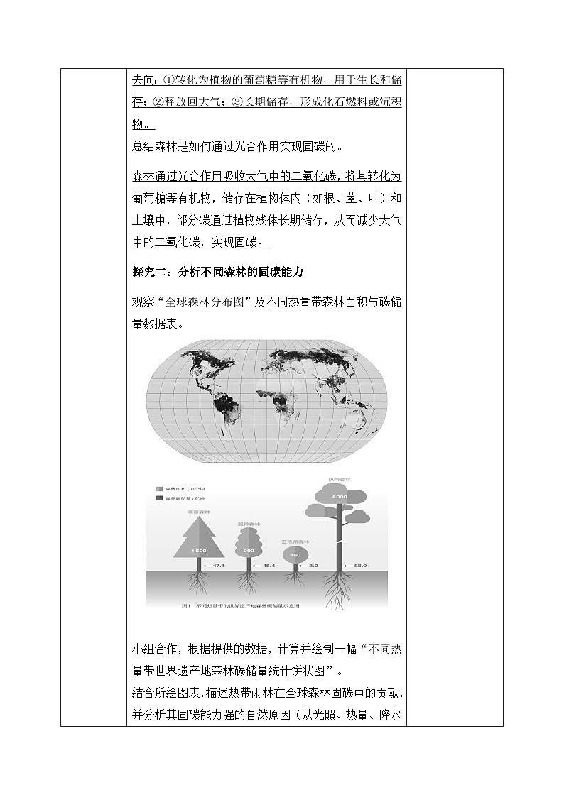 跨学科主题学习——探寻热带雨林的固碳功能【导学案】教师版——新教材人教版初一地理下册第3页